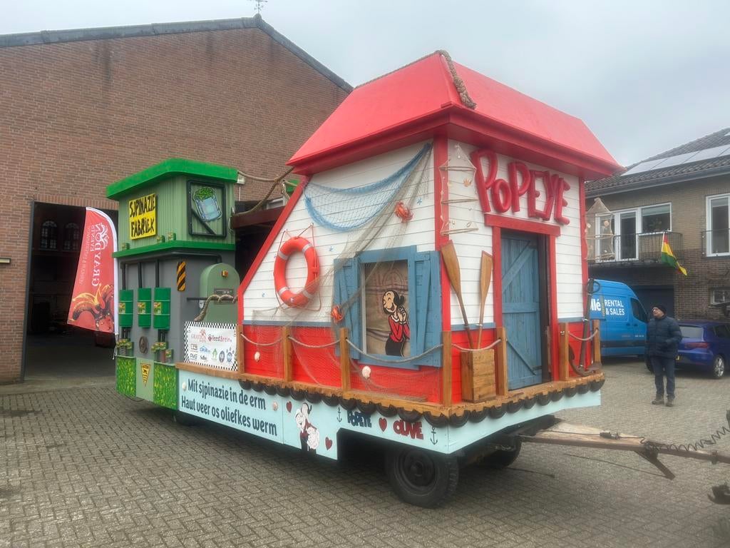 Te huur Carnavalswagen Popeye & Olijfje, Ophalen of Verzenden, Zo goed als nieuw, Carnaval