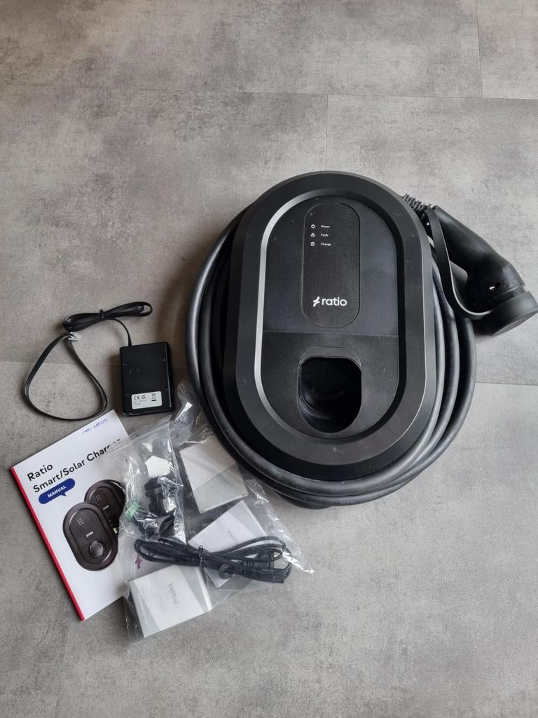 Laadpaal wallbox Ratio Solar 11-22kw 5m kabel zonnepanelen, Ophalen of Verzenden, Zo goed als nieuw, Laadpaal