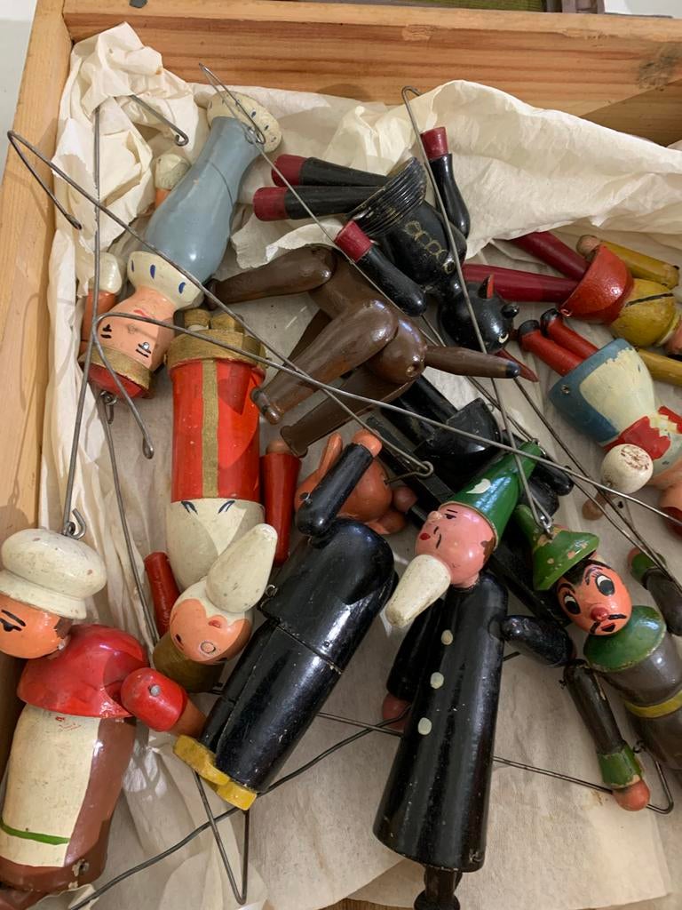 Antieke erzgebirge Poppenkastpoppen Set, Ophalen of Verzenden