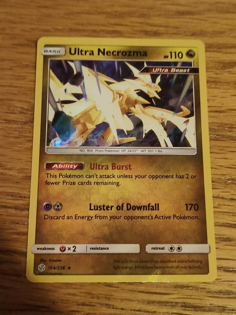 Ultra necrozma holo 164/236 cosmic eclipse, Ophalen of Verzenden, Zo goed als nieuw, Losse kaart, Foil