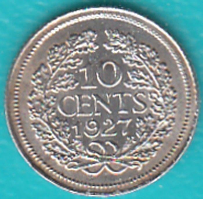 Nederland 10 cent 1927 Wilhelmina zilver, Sch. 902, Postzegels en Munten, Munten | Nederland, Zilver, Ophalen of Verzenden, 10 cent