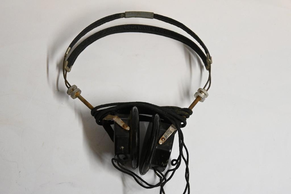 omega 200 ohm koptelefoon bakeliet radio antiek, Ophalen of Verzenden