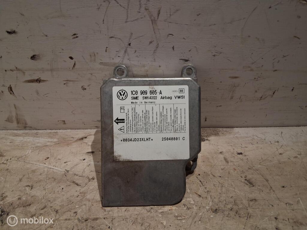 Airbagmodule VW Bora 1.6-16V ('98-'06) 1C0909605A, Gebruikt, Volkswagen, Ophalen of Verzenden, Volkswagen