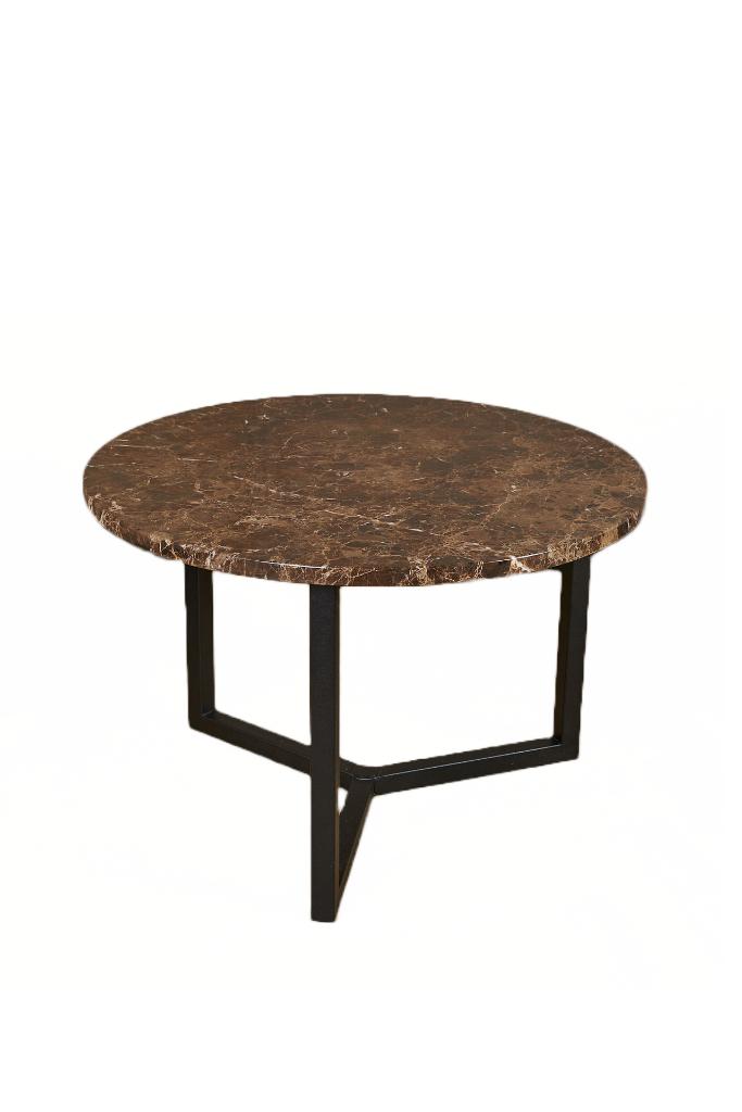 Rond salontafel set, bruin marmer | Diverse Maten, Overige materialen, 50 tot 100 cm, Rond, Nieuw