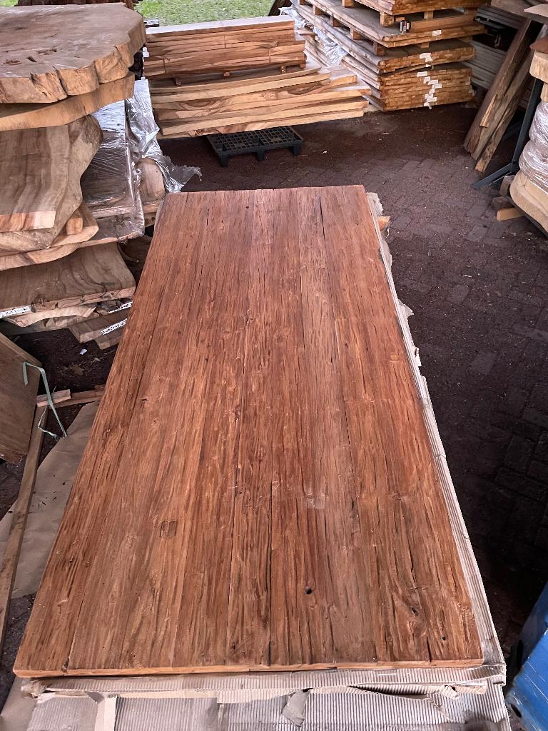 Teak deuren reclaimed wood loft geborsteld opruiming, Schuifdeur, 215 cm of meer, Binnendeur, Nieuw