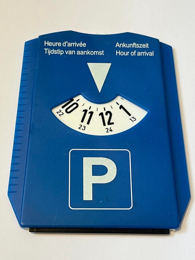 Parkeerschijf en ijskrabber - Blauw, Auto diversen, Auto-accessoires, Ophalen of Verzenden, Gebruikt