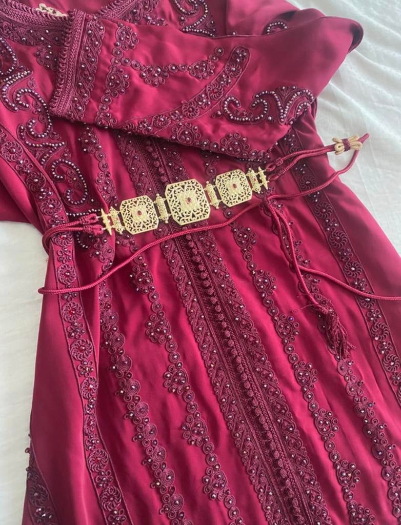 Kaftan incl riempje bordeaux maat L, Maat 38/40 (M), Overige typen, Ophalen of Verzenden, Zo goed als nieuw