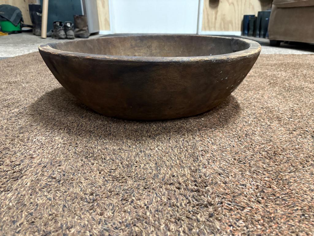 Oude houten schaal, Huis en Inrichting, Woonaccessoires | Schalen en Manden, Ophalen, Gebruikt, Schaal, Rond