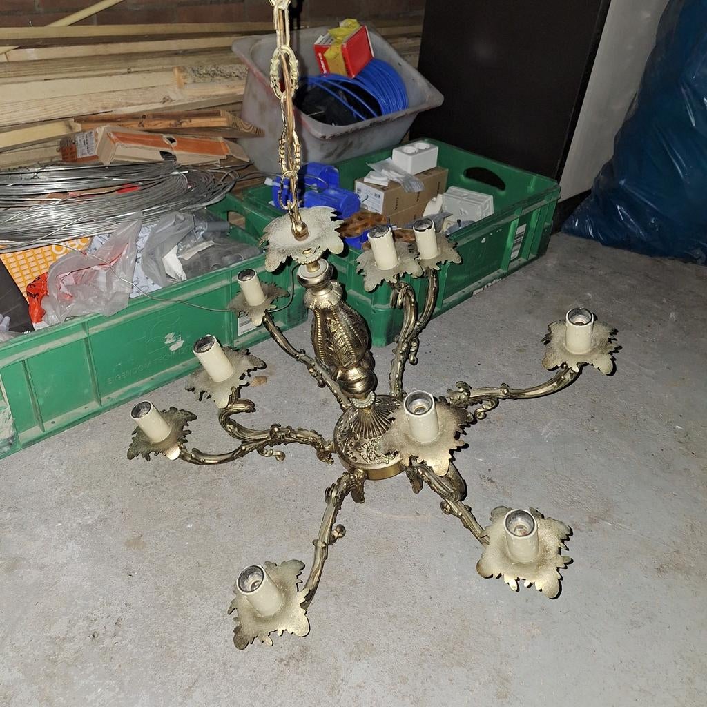 Oude lamp/kroonluchter, Ophalen of Verzenden, Gebruikt