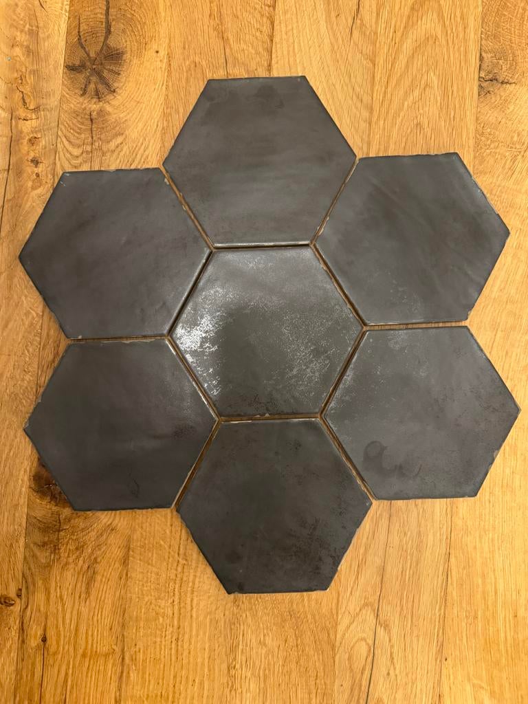 Hexagon tegels zwart - Nieuw, Ophalen, Keramiek, Nieuw, Minder dan 20 cm