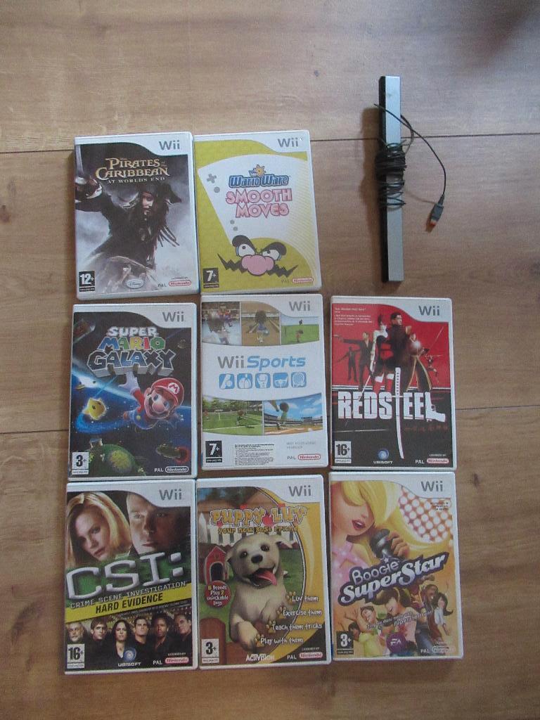 bundel van 8 NINTENDO wii SPELLEN + wii SENSOR BAR, Avontuur en Actie, Ophalen of Verzenden, Zo goed als nieuw, 3 spelers of meer