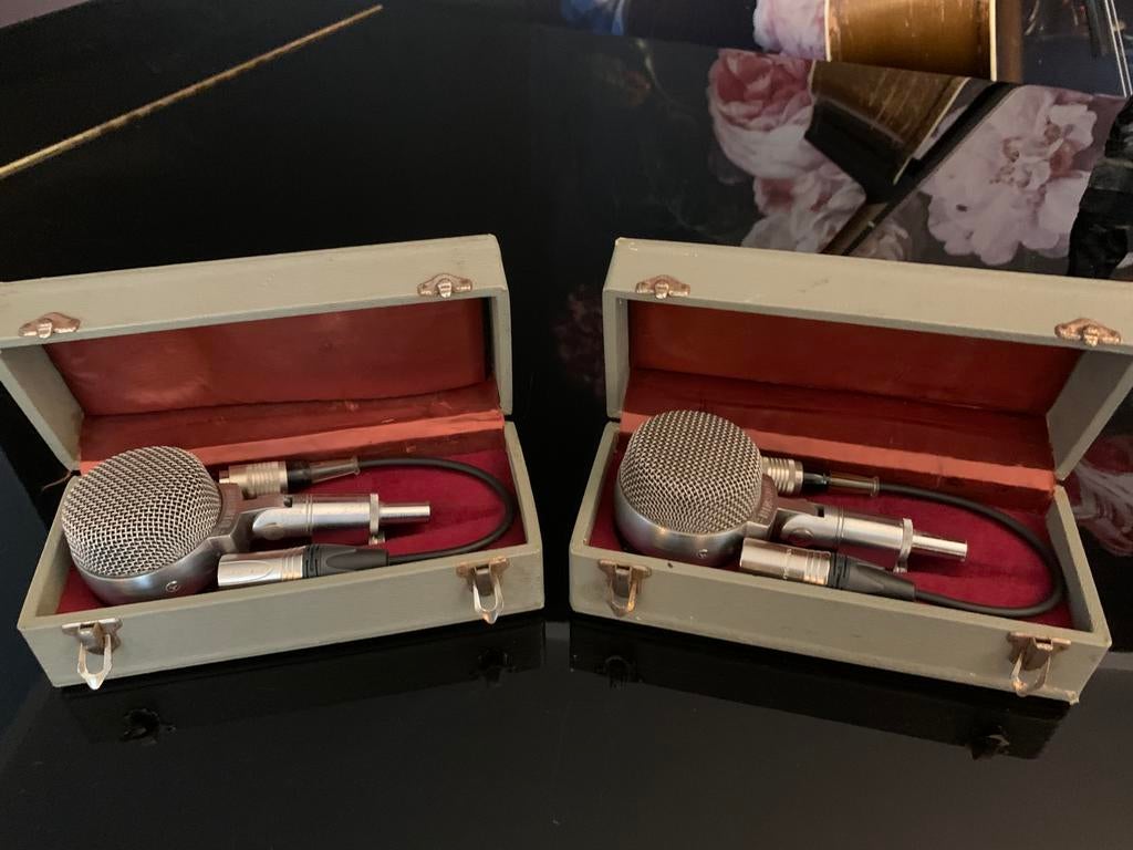 Vintage BINSON B60 dynamic microfoon paartje!, Muziek en Instrumenten, Ophalen of Verzenden, Gebruikt, Studiomicrofoon