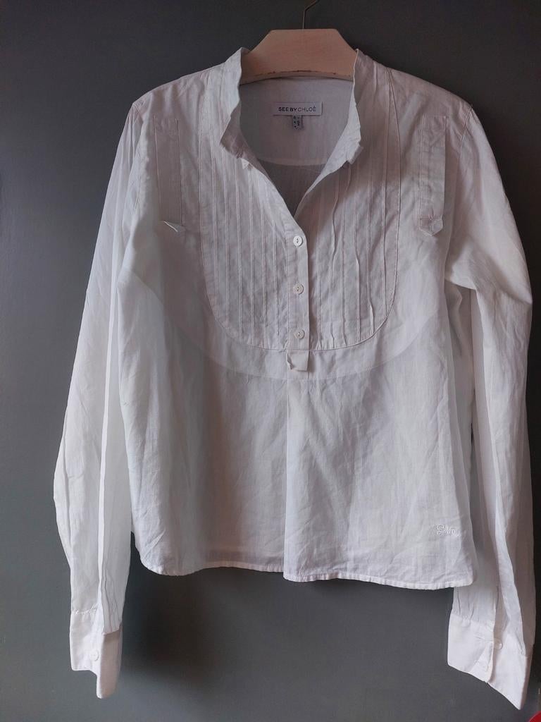 Witte blouse,  See by Chloe, Ophalen of Verzenden, Zo goed als nieuw, Maat 38/40 (M), Wit