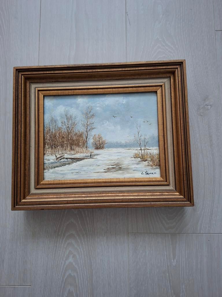 Schilderij van C. Quax - Winterlandschap, Ophalen