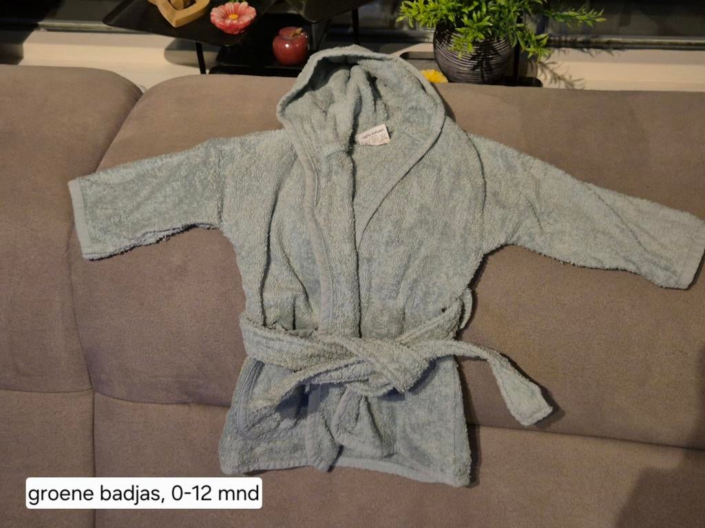 Groene badjas baby 0-12 maanden, Kinderen en Baby's, Babykleding | Maat 80, Jongetje of Meisje, Ophalen of Verzenden, Zo goed als nieuw