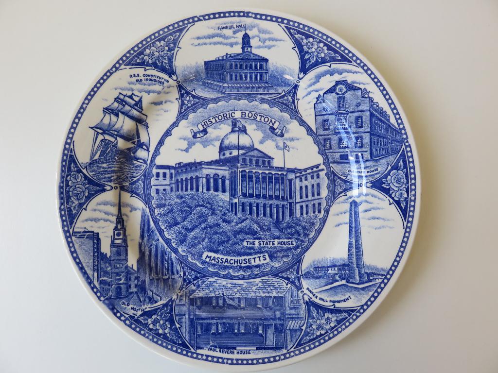Historic Boston Massachusetts USA souvenirbord wandbord, Huis en Inrichting, Ophalen of Verzenden, Gebruikt