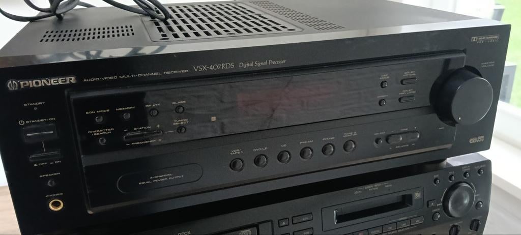 Pioneer VSX-407RDS Receiver en Phono aansluiting, Gebruikt, Ophalen of Verzenden, 60 tot 120 watt, Pioneer