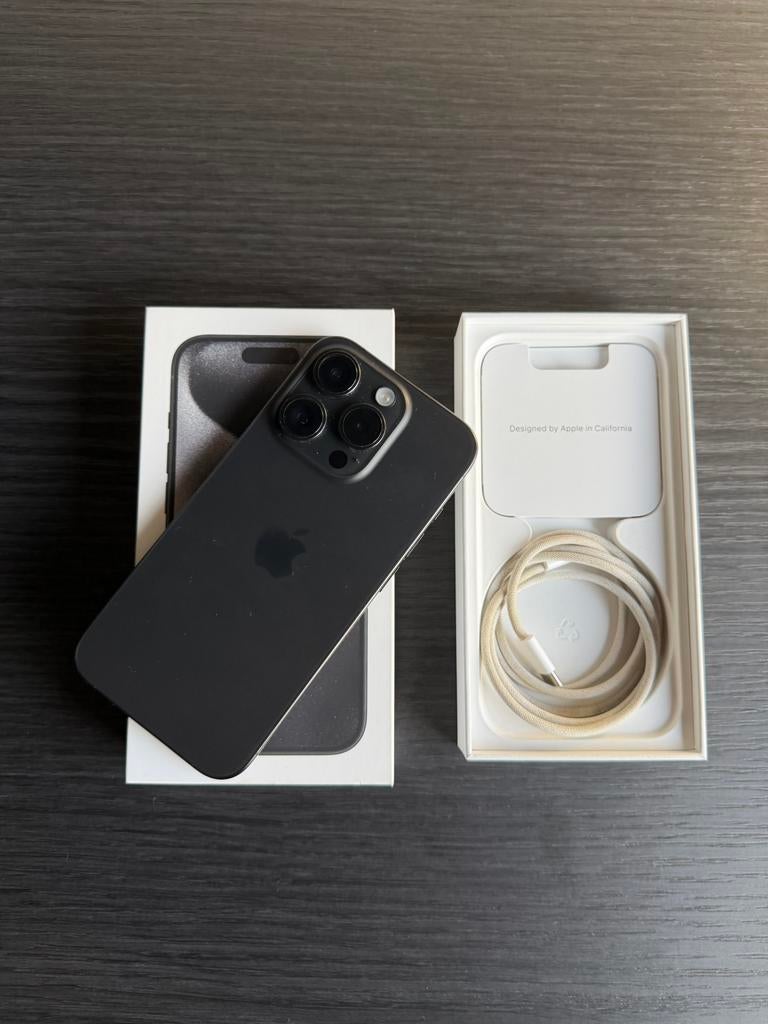 iPhone 15 Pro – 256GB  Zwart Titanium | Zo goed als nieuw, 89 %, Zwart, Zo goed als nieuw, IPhone 15 Pro