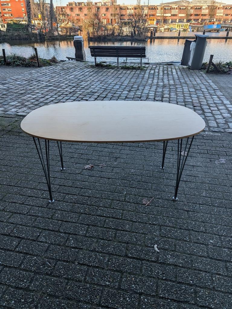 Fritz Hansen Super Ellips tafel 150x100 cm Beukenhouten blad, Huis en Inrichting, Tafels | Eettafels, Gebruikt, 100 tot 150 cm