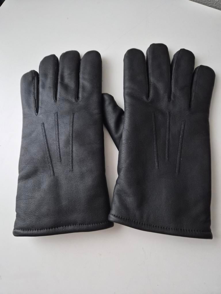 Zwarte leren handschoenen, h11, heren handschoen, leer, Onbekend, Ophalen of Verzenden, Handschoenen, Maat 56/58 (XL)