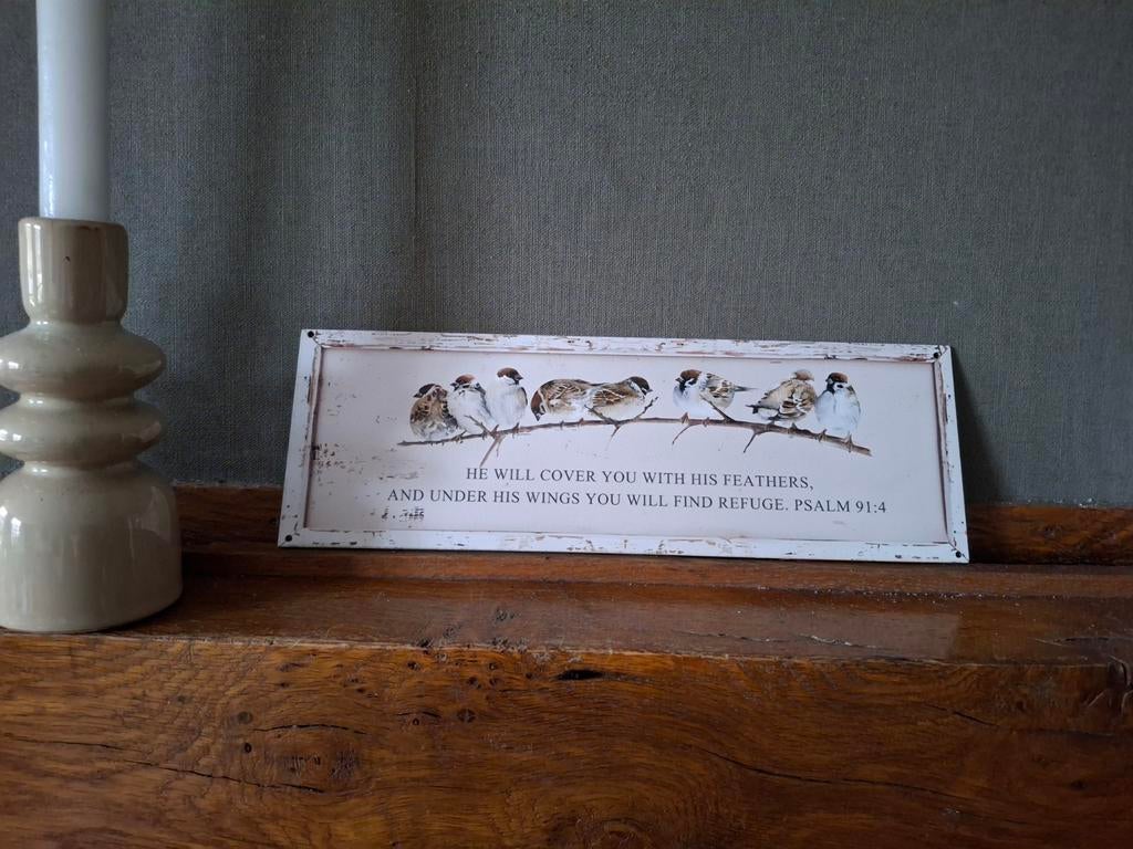 Houten bordje met christelijke tekst., Huis en Inrichting, Ophalen of Verzenden