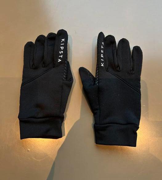 Dunne zwarte handschoenen met profiel Kipsta, Ophalen, 134 t/m 140, Jongen of Meisje, Kipsta