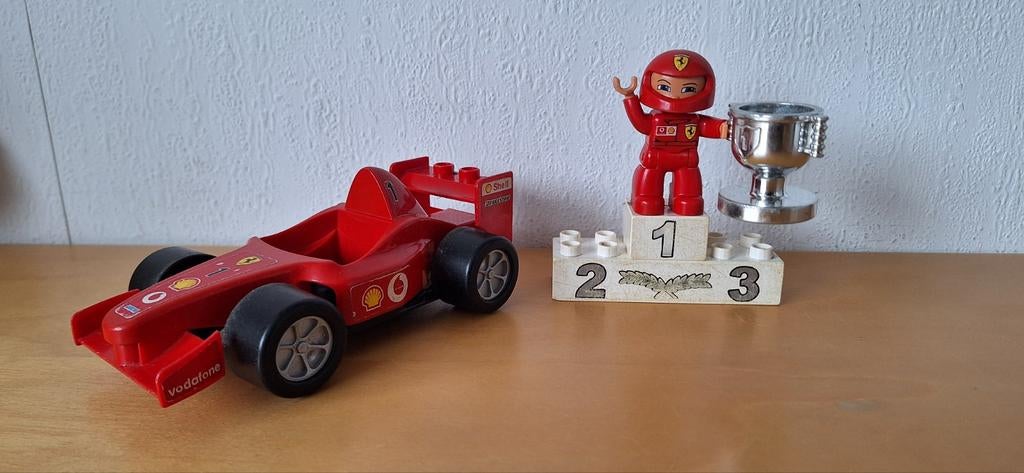 Lego Duplo Ferrari F1 Racewagen, Ophalen of Verzenden, Gebruikt, Complete set, Duplo