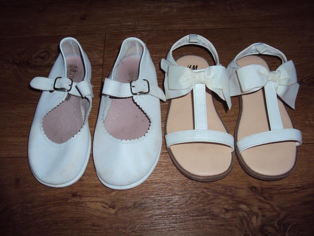 Sandalen wit strik + Ballerina's schulprand maat 27 meisje, Meisje, H&M, Schoenen, Ophalen of Verzenden