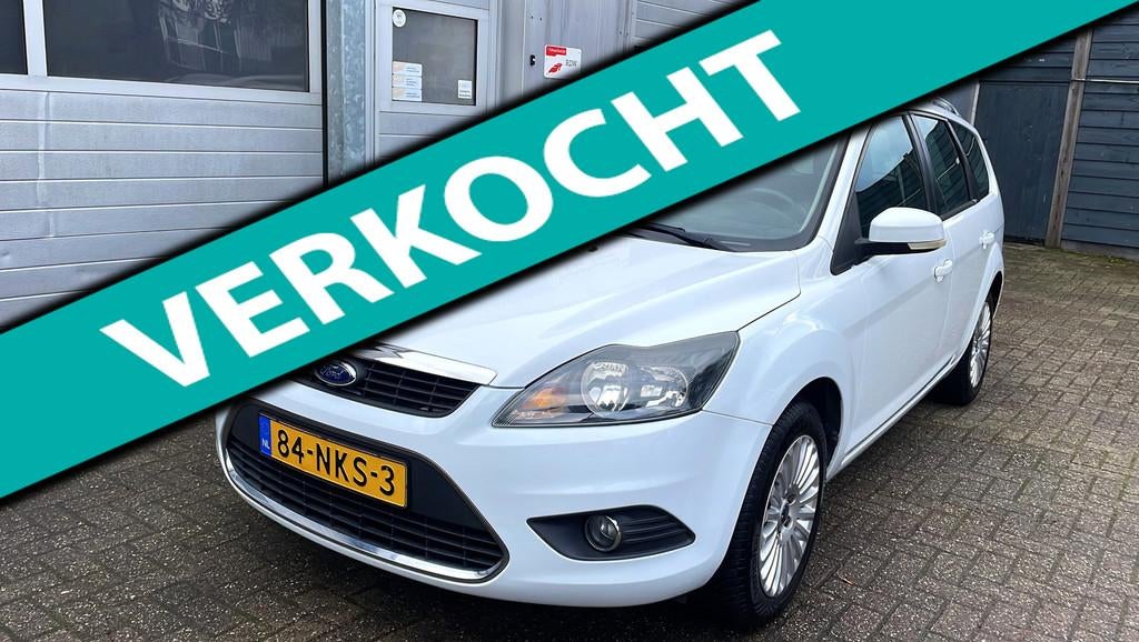 Ford Focus Wagon 1.8 Limited 2010-Navi-Clima-Cruise-Trekhaak, Euro 5, Gebruikt, Zwart, 4 cilinders