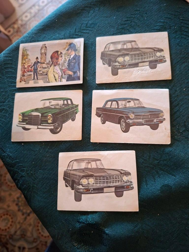 5 Prentjes/Chromo's : auto's van 1964/Chocolade Jacques, 1960 tot 1980, Gebruikt, Verzenden, Prent