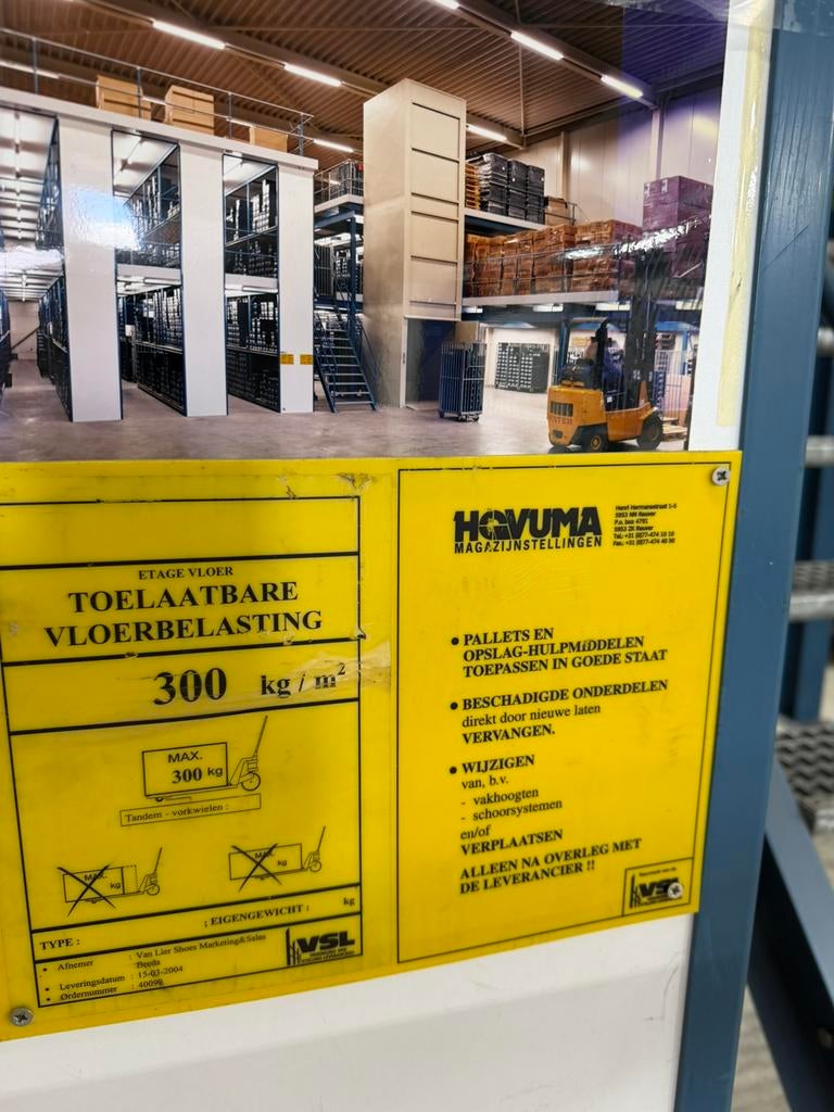 Verdiepingsstelling / entresolvloer magazijnstelling 2-laags, Ophalen