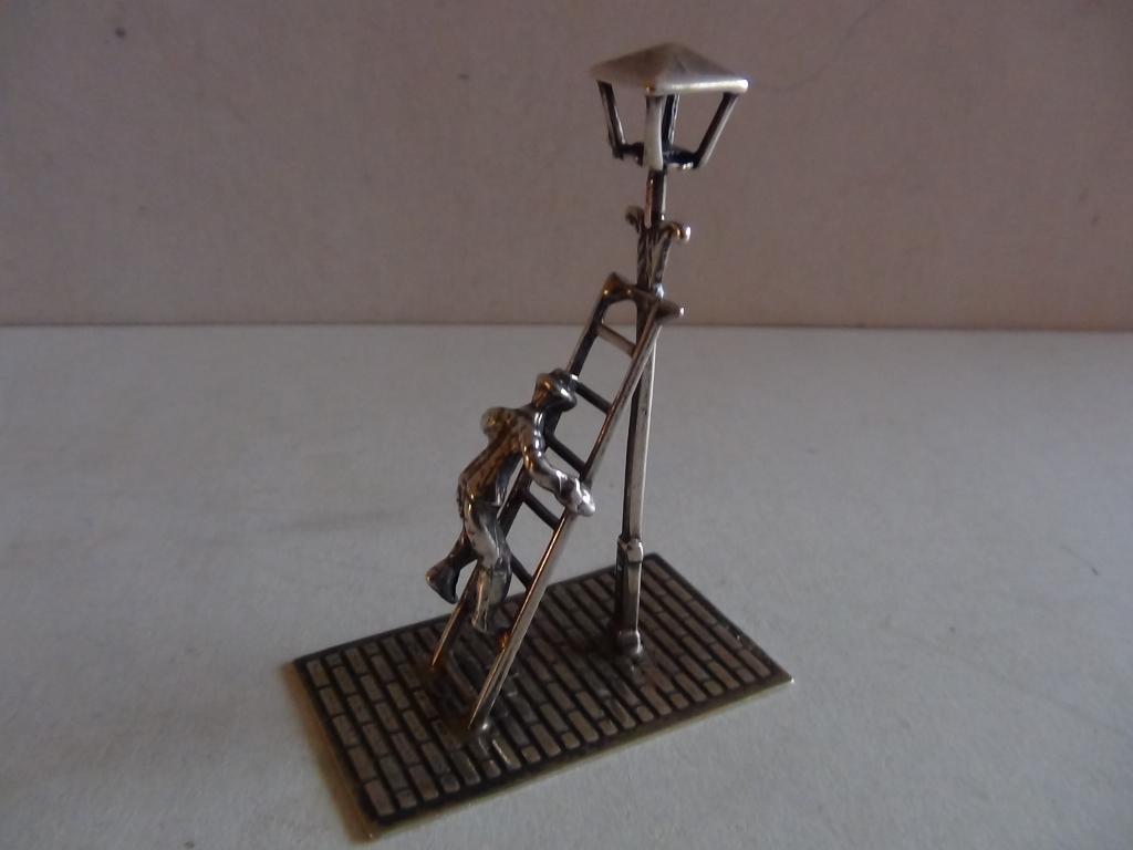 Miniatuur zilver Ej103 lantaarnopsteker zilveren miniaturen, Verzenden, Zilver