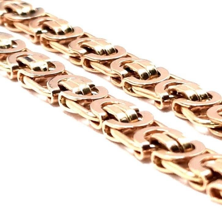 gouden platte koningsketting 14kt, Www.bredajuwelier.nl, Nieuw, Ophalen of Verzenden, Www.bredajuwelier.nl