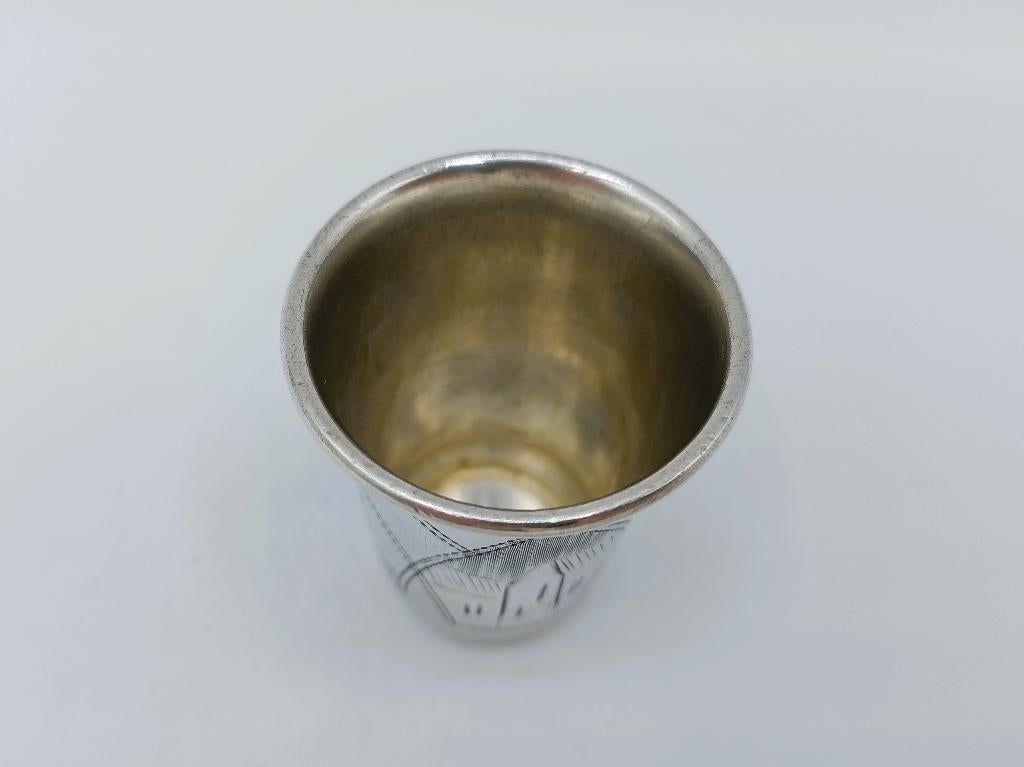 Zilveren kiddush beker, S. Tipograf, Warschau, ca. 1900, Antiek en Kunst, Verzenden