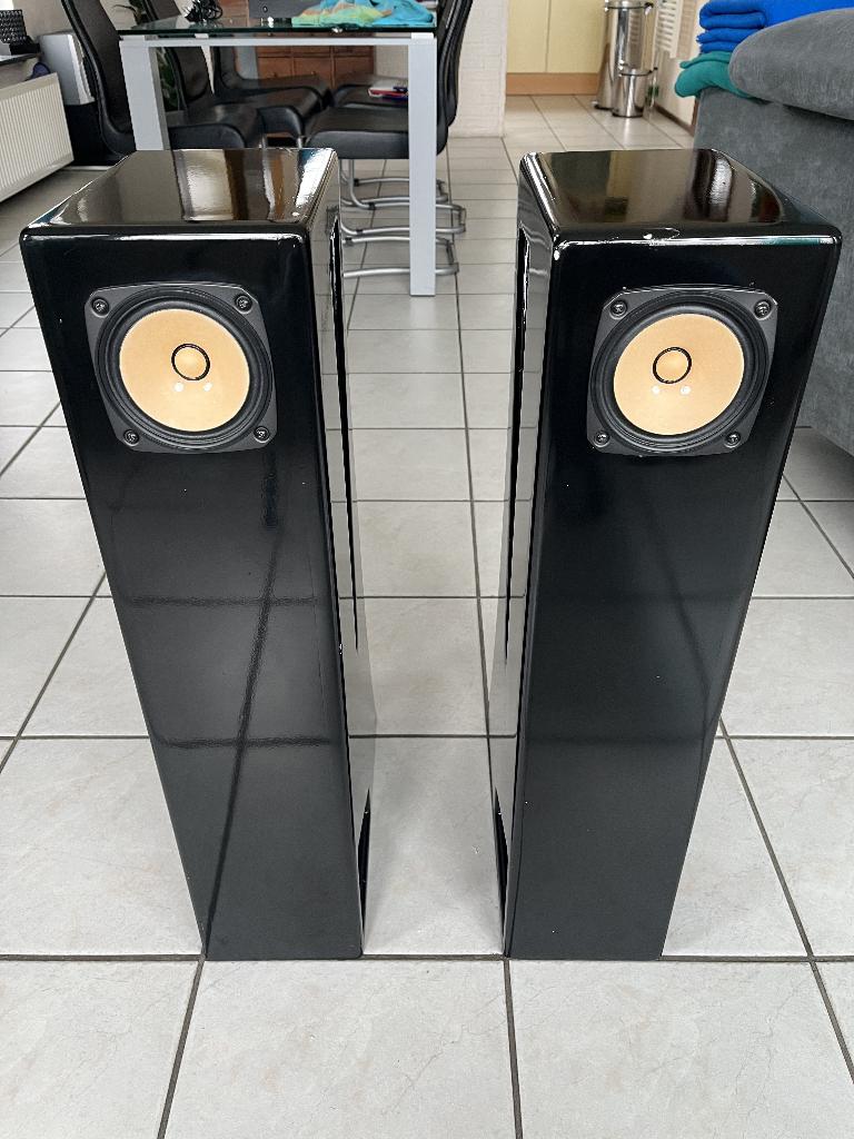 Full range Back Loaded Horn Speakers  (zelfbouw Frugal Horn), Gebruikt, Minder dan 60 watt, Front, Rear of Stereo speakers, Ophalen