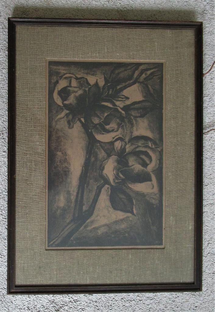 Litho Aart van Dobbenburgh Stilleven Bloemen Magnolia, Ophalen of Verzenden