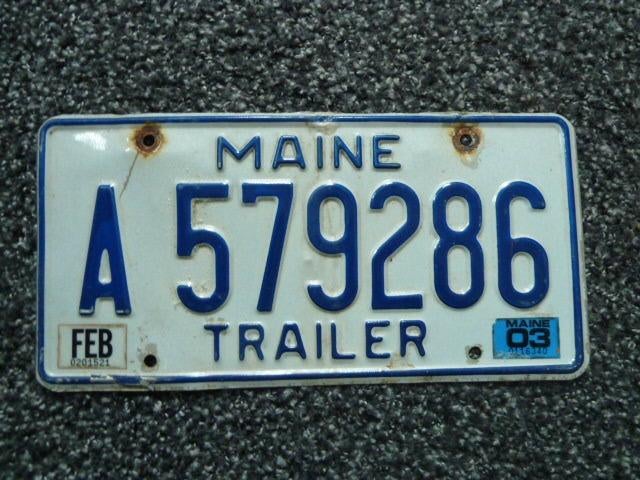 Kentekenplaat licenseplate Maine Trailer USA, Verzenden, Gebruikt, Auto's