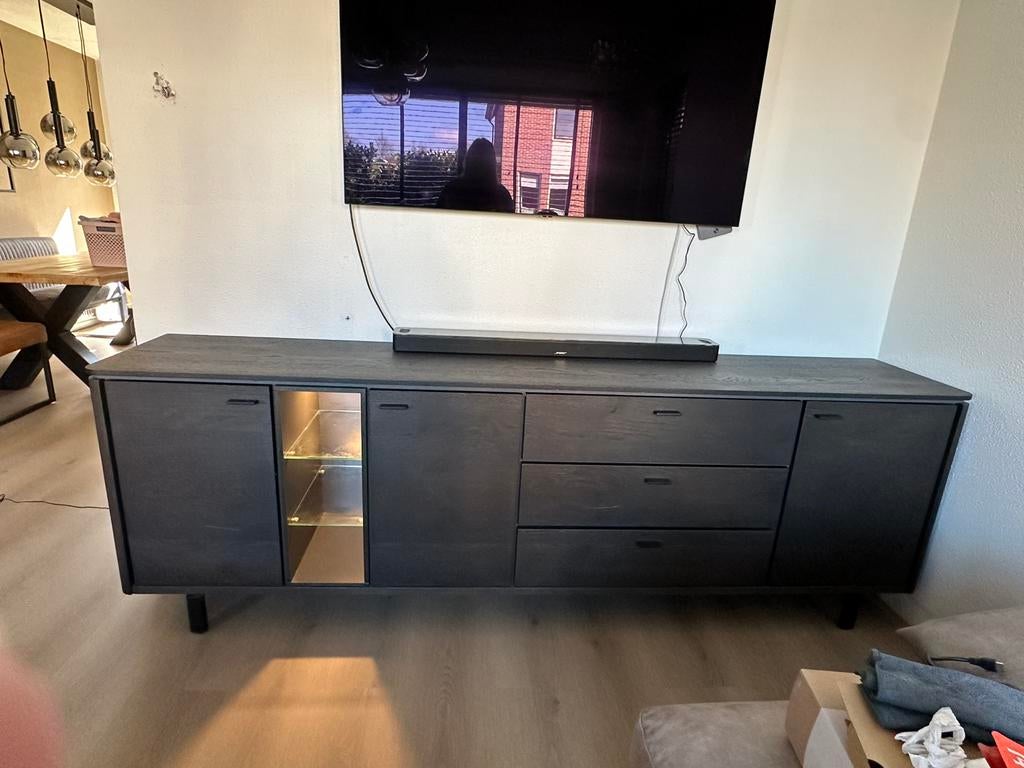 Henders en Hazel dressoir Livada Onyx net verlichting, Ophalen, 150 tot 200 cm, Zo goed als nieuw, Metaal