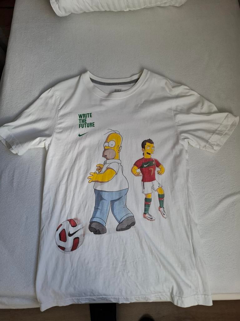 Nike - the Simpsons - Ronaldo shirt maat S, Wit, Nike, Ophalen of Verzenden, Gedragen