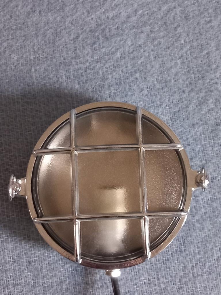 Scheepslamp messing nikkel, Verzamelen, Ophalen of Verzenden, Zo goed als nieuw, Motorboot of Zeilboot, Overige typen