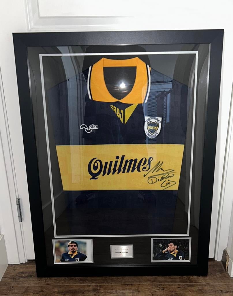 Gesigneerd Boca Juniors Maradona COA, Ophalen of Verzenden, Zo goed als nieuw, Buitenlandse clubs, Shirt
