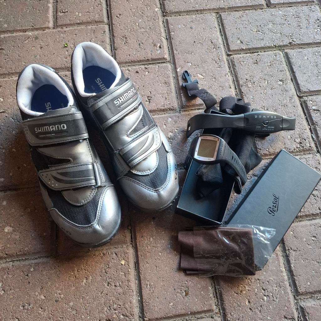 Shimano fietsschoenen en hartslagmeter set maat 42, Ophalen of Verzenden, Gebruikt, Overige merken, Met borstriem