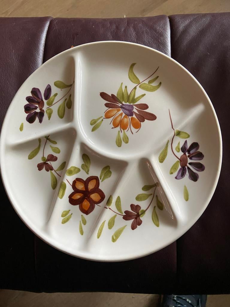 4 Vintage Niderviller Fondue Borden uit Frankrijk, Ophalen of Verzenden