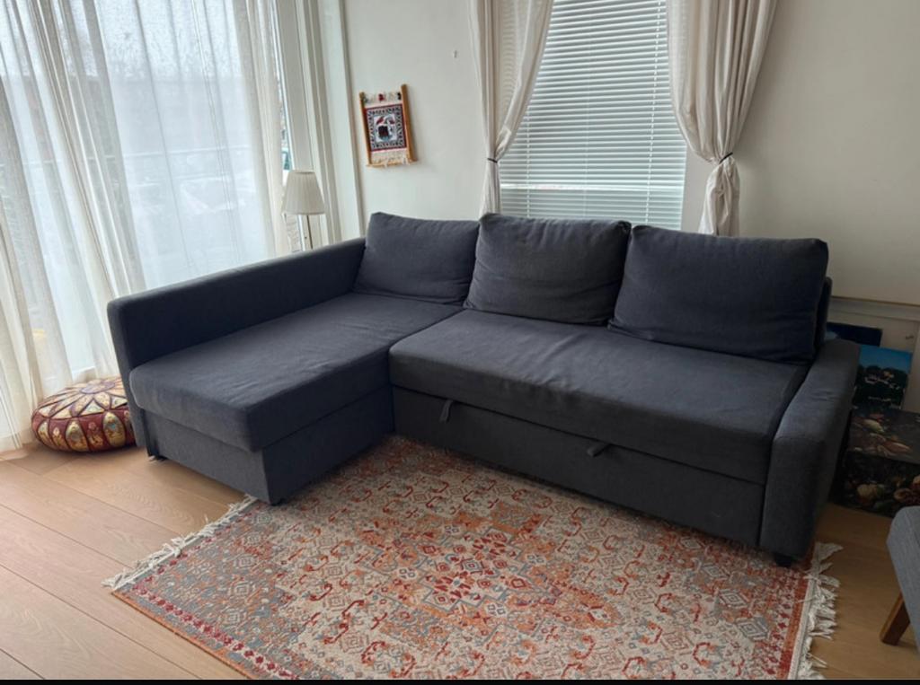 IKEA FRIHETEN slaapbank - Hoekbank met opbergruimte, Ophalen, Gebruikt, Hoekbank, Driepersoons