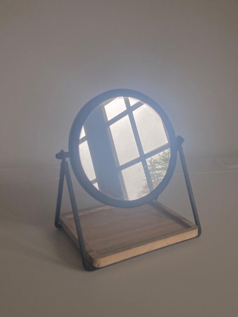 Tafel spiegel, Ophalen, Minder dan 50 cm, Rond, Zo goed als nieuw