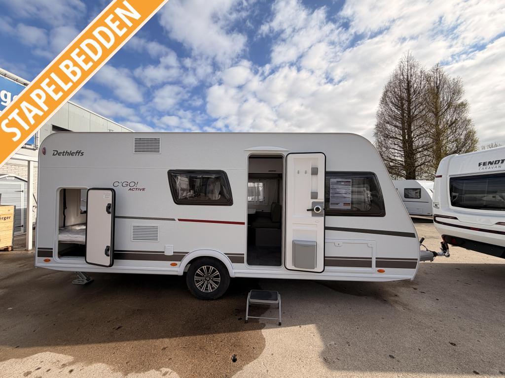 Dethleffs C'Go 495 QSK +Stapelbed+1700KG+XXLKoel, Dwarsbed, Bedrijf, Treinzit, Schokbreker