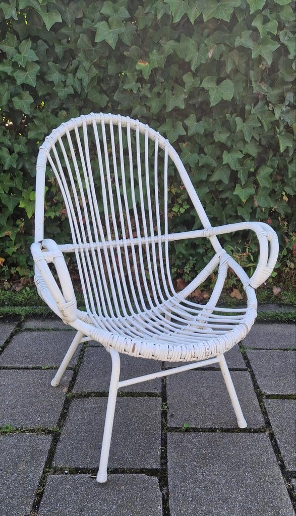 vintage rotan stoel, Verzamelen, Ophalen, Huis en Inrichting