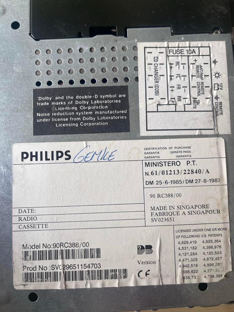 Philips autoradio RC388 met 6 CD-wisselaar, Auto diversen, Ophalen, Gebruikt