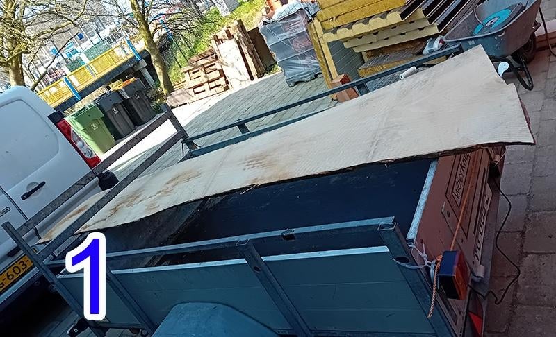 Boomstam, tafelblad, schap, planchet, schaaldeel 5x, Ophalen, Overige typen, Nieuw, Overige houtsoorten