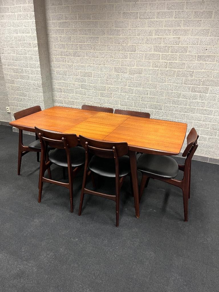 Louis van Teeffelen uitschuifbare tafel en 6 stoelen ., Antiek en Kunst, Antiek | Meubels | Tafels, Ophalen